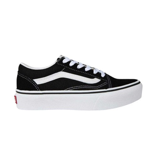 Front - Vans Childrens/Kids Old Skool Side Stripe Platform Trainers