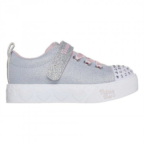 Front - Skechers Girls Twinkle Toes Glitter Light Up Trainers
