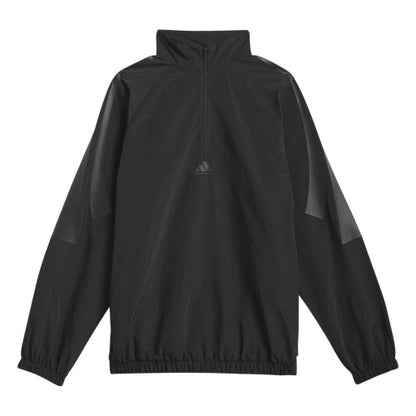 Front - Adidas Mens Woven Half Zip Basketball Jacket