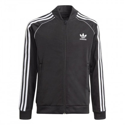 Front - Adidas Boys Originals 3 Stripes Track Jacket