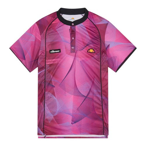 Front - Ellesse Mens Riniana Geometric Short-Sleeved Polo Shirt