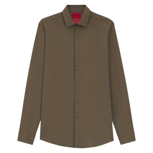 Front - Hugo Boss Mens Solid Slim Long-Sleeved Shirt