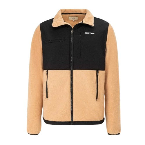 Front - Firetrap Mens Colour Block Fleece Jacket
