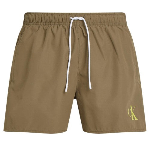 Front - Calvin Klein Mens Contrast Logo Regular Swim Shorts