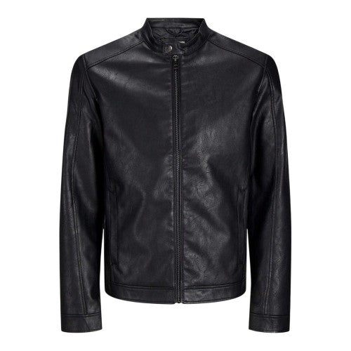 Front - Jack And Jones Mens PU Plus Biker Jacket