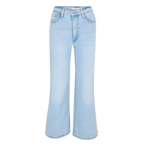 Front - Levis Womens/Ladies Ribcage High Rise Wide Leg Jeans
