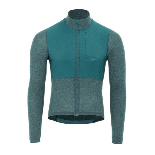 Front - Pinnacle Mens Merino Long-Sleeved Cycling Jersey