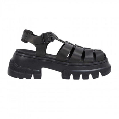 Front - Tommy Jeans Womens/Ladies Fisherman Leather Platform Sandals