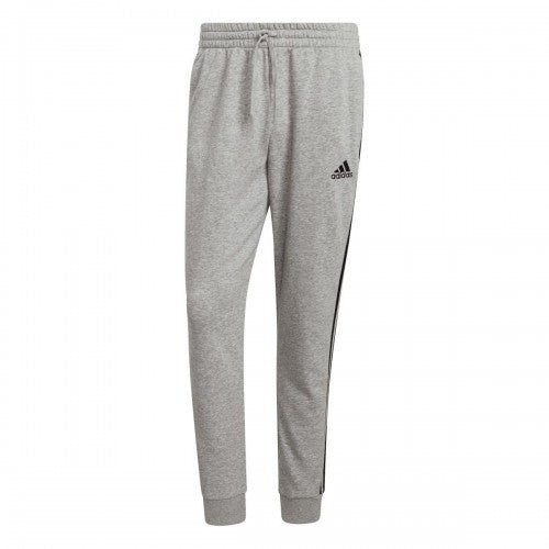 Front - Adidas Mens Fleece 3 Stripes Cuffed Tapered Jogging Bottoms