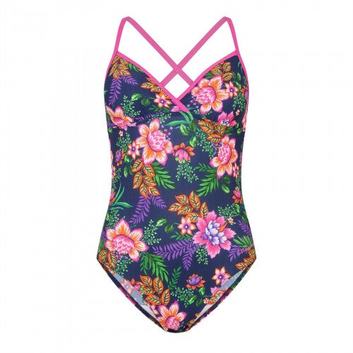 Front - Zoggs Womens/Ladies Floral Strappy One Piece Swimsuit