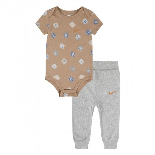 Front - Nike Baby All-Over Print Bodysuit Set