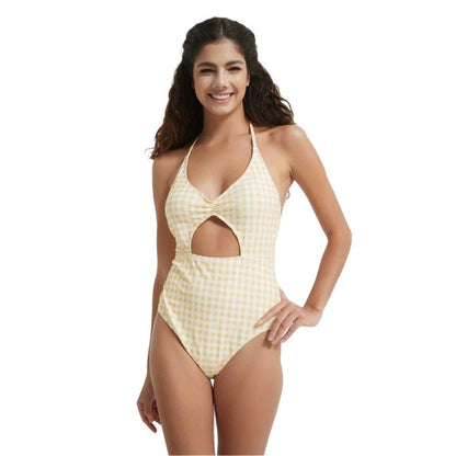 Front - Be You Womens/Ladies Gingham Cut Out One Piece Swimsuit