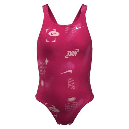 Front - Nike Girls Hydrastrong Swimwear