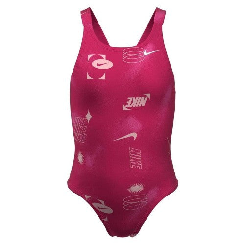 Front - Nike Girls Hydrastrong Swimwear