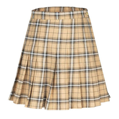 Front - Fabric Womens/Ladies Polyester Checked Pleated Skort