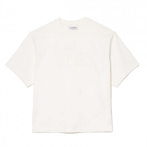 Front - Lacoste Womens/Ladies Embroidered Cotton Oversized Tennis T-Shirt