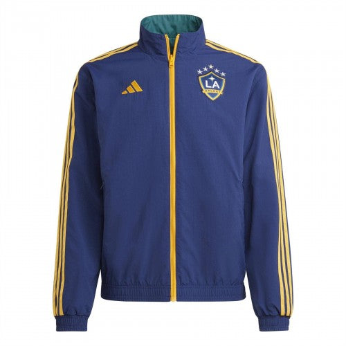 Front - Adidas Mens LA Galaxy 3 Stripes Anthem Jacket