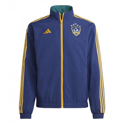 Front - Adidas Mens LA Galaxy 3 Stripes Anthem Jacket