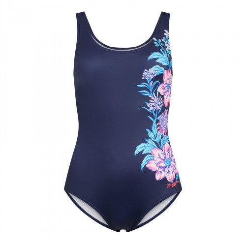 Front - Zoggs Womens/Ladies Rose Scoopback Swimming One Piece Swimsuit