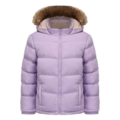 Front - SoulCal Girls Bubble Zip Pocket Puffer Jacket