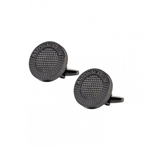 Front - Aston Martin Mens Enamelled Engraved Logo Cufflinks