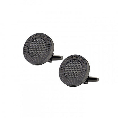 Front - Aston Martin Mens Enamelled Engraved Logo Cufflinks