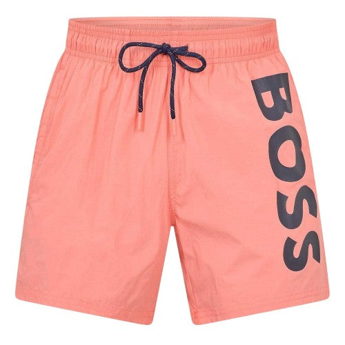 Front - Boss Mens Octopus Bold Logo Swim Shorts