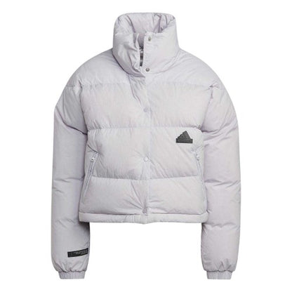 Front - Adidas Womens/Ladies Patterned Ribbed Heavyweight Puffer Jacket