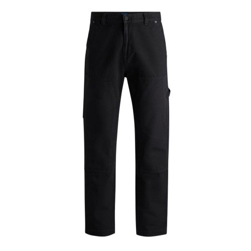 Front - Hugo Mens Cotton Plain Regular Cargo Trousers