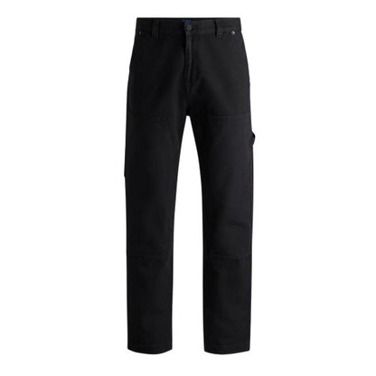 Front - Hugo Mens Cotton Plain Regular Cargo Trousers