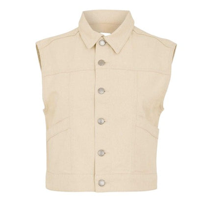 Front - Threadbare Womens/Ladies Lucky Sleeveless Denim Jacket