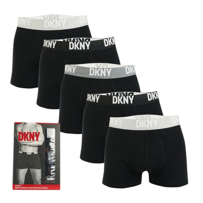 Front - DKNY Mens Portland Boxer Shorts (Pack of 5)