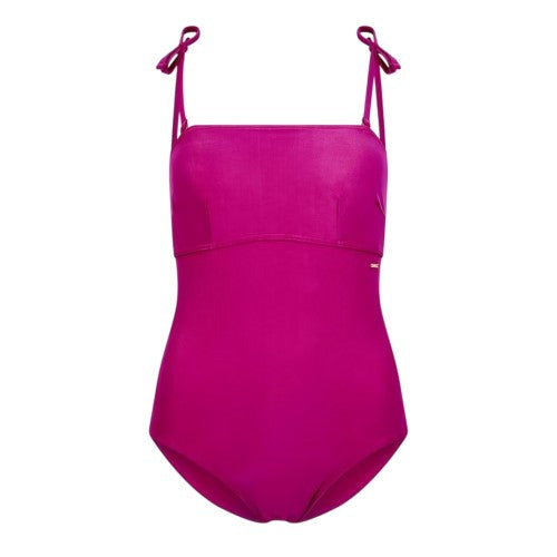 Front - Speedo Womens/Ladies Plain Bandeau One Piece Swimsuit