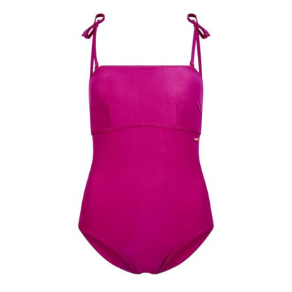 Front - Speedo Womens/Ladies Plain Bandeau One Piece Swimsuit