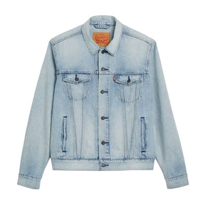 Front - Levis Mens Denim Chest Pocket Trucker Jacket