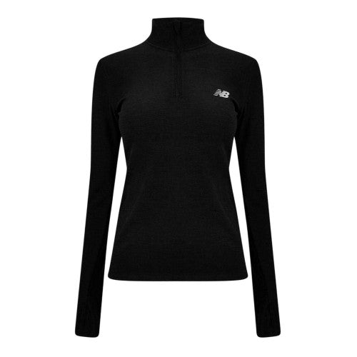 Front - New Balance Womens/Ladies Space Dye Quarter Zip Running Track Top