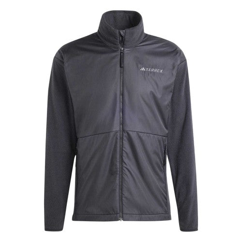 Front - Adidas Mens Terrex Wind Resistant Running Fleece Jacket