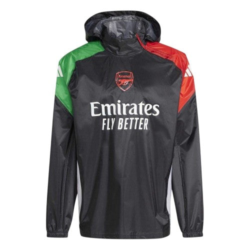 Front - Adidas Mens 24/25 Arsenal FC Hooded Jacket