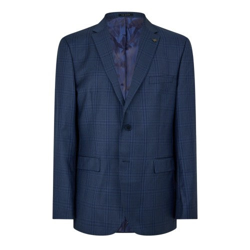 Front - Ted Baker Mens Plaid Notch Neck Suit Jacket