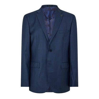 Front - Ted Baker Mens Plaid Notch Neck Suit Jacket