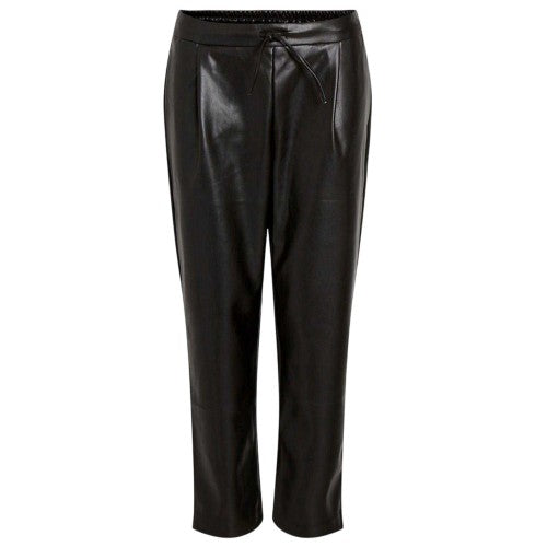 Front - Vila Womens/Ladies Nille Coated Shine Trousers