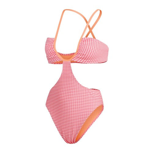 Front - Speedo Womens/Ladies Gingham One Piece Swimsuit