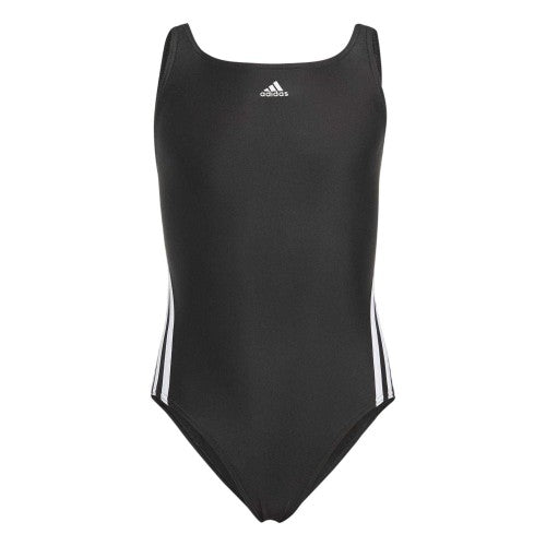 Front - Adidas Girls 3S One Piece Swimsuit