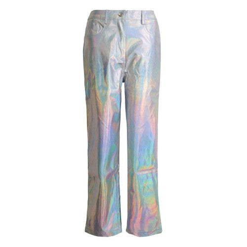 Front - AmyLynn Womens/Ladies Lupe Metallic Straight Trousers