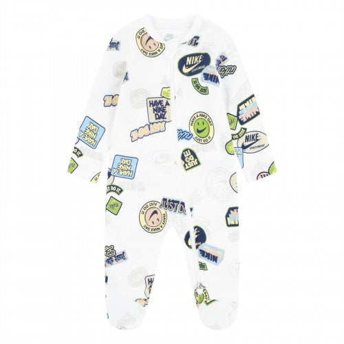 Front - Nike Baby All-Over Print Cotton Sleepsuit