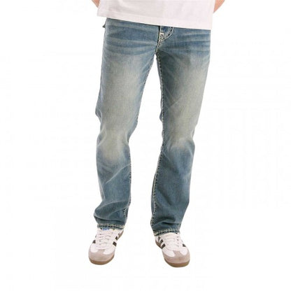 Front - True Religion Mens Super Denim Straight Leg Jeans