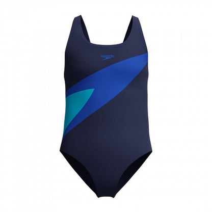 Front - Speedo Girls HB Butterfly One Piece Swimsuit
