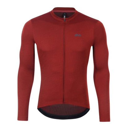 Front - dhb Mens Aeron 2.0 Merino Wool Long-Sleeved Cycling Jersey