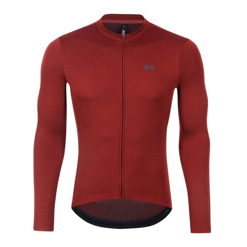 Front - dhb Mens Aeron 2.0 Merino Wool Long-Sleeved Cycling Jersey