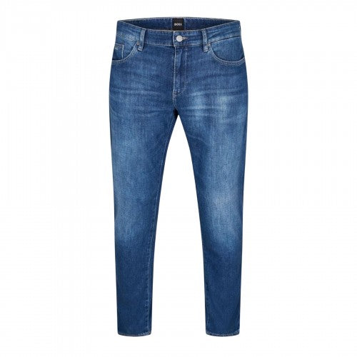 Front - Boss Mens Delaware3-1 771 Denim Plain Slim Jeans